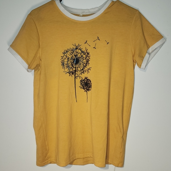 Yellow Dandelion Graphic Women's Top - Picture 1 of 2